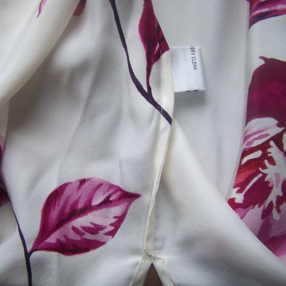 Talbots Silk Top Tunic Pink 10 Sleeveless Floral - Picture 8 of 8